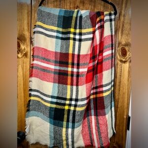 Plaid Blanket Scarf (Approx 54”x52”)